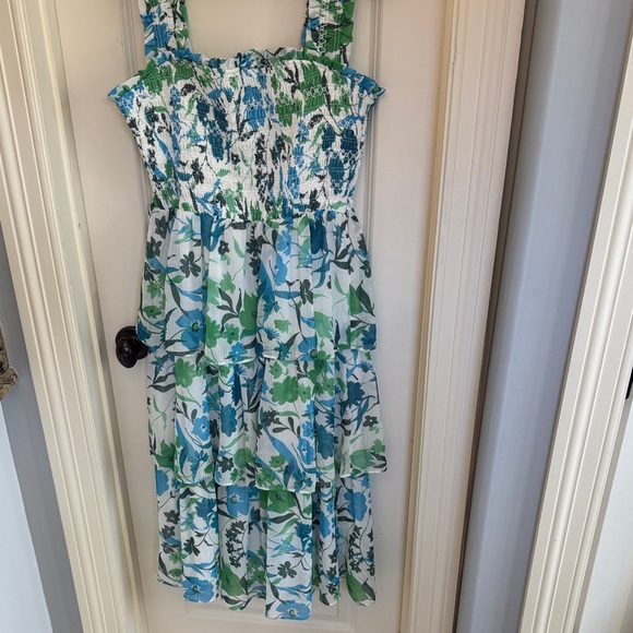 Peter Som Blue and Green Floral Dress - Picture 2 of 6